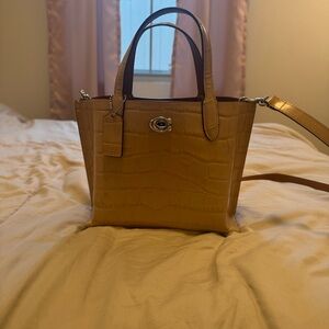 Coach Tan Crocodile-Embossed Tote